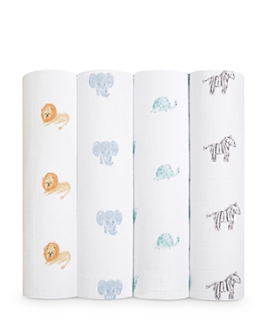 Aden And Anais Kids'  4 Pk. Printed Classic Swaddles In Animal Kingdom
