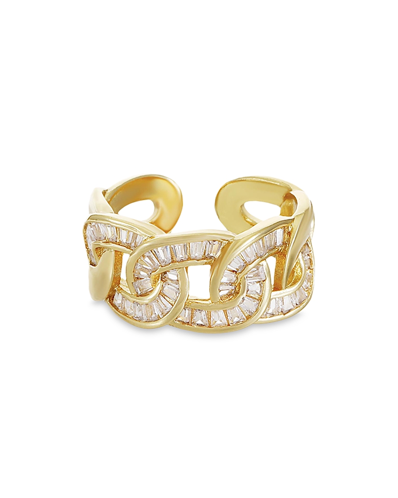 Ettika Cubic Zirconia Open Link Ring In Gold