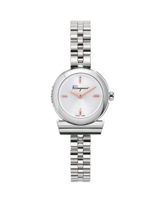 Ferragamo 22.5mm Gancino Watch With Bracelet Strap, Silver | ModeSens