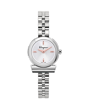 Shop Ferragamo Gancino Stainless Steel Watch, 22.5mm In Silver