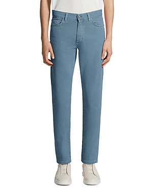 Shop Zegna Delave Garment Dyed Slim Fit Stretch Jeans In Dark Blue