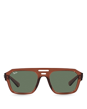 Ray Ban Sunglasses Unisex Corrigan Bio-based - Transparent Brown Frame Green Lenses 54-20 In Red/green Solid