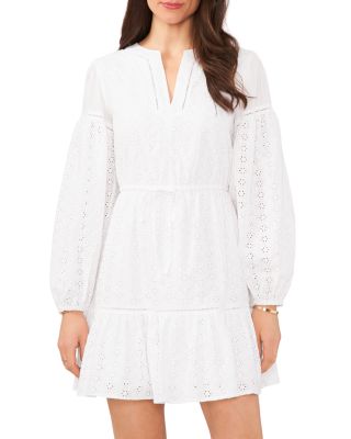 1.STATE Split Neck Eyelet Dress | Bloomingdale's