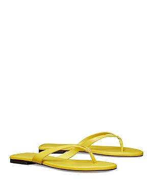 Tory Burch Capri Leather Flip-flop In Colza Yellow