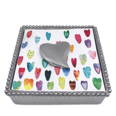 Mariposa Beaded Heart Napkin Box Set