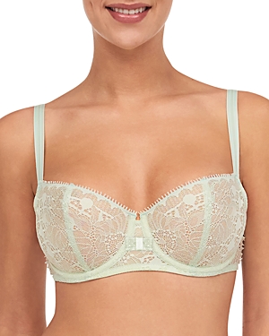 Shop Chantelle Day To Night Lace Unlined Demi Bra In Green Lily