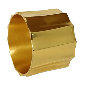 Aman Imports Metal Tube Paneled Napkin Ring - 100% Exclusive In Champagne
