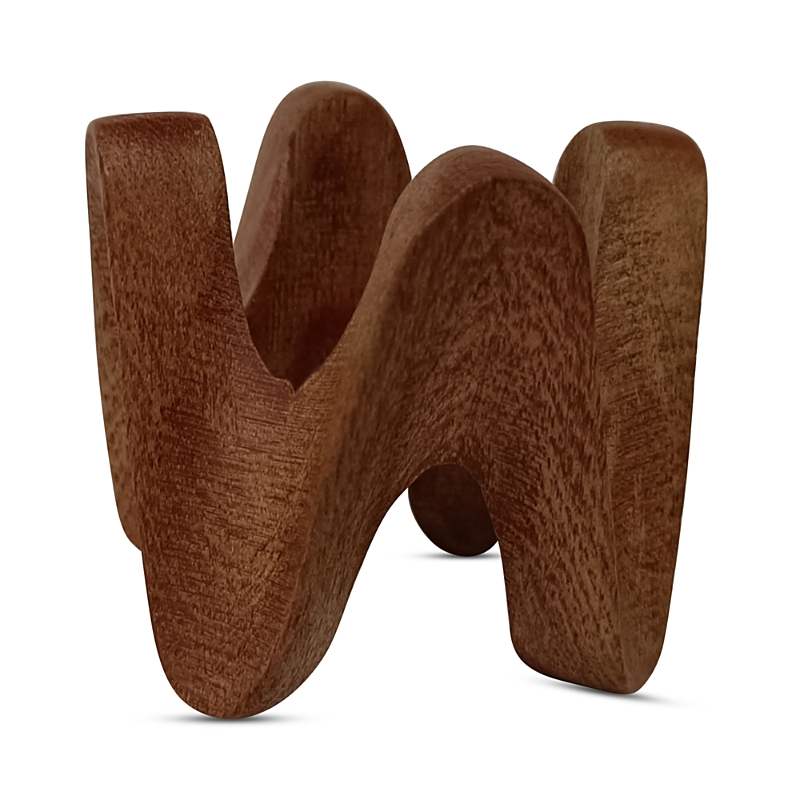 Aman Imports Wooden Chevron Napkin Ring - Exclusive In Mahogany