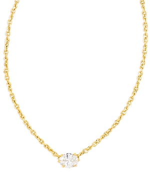 Cailin Cubic Zirconia Adjustable Pendant Necklace in 14K Gold Plated, 16-19