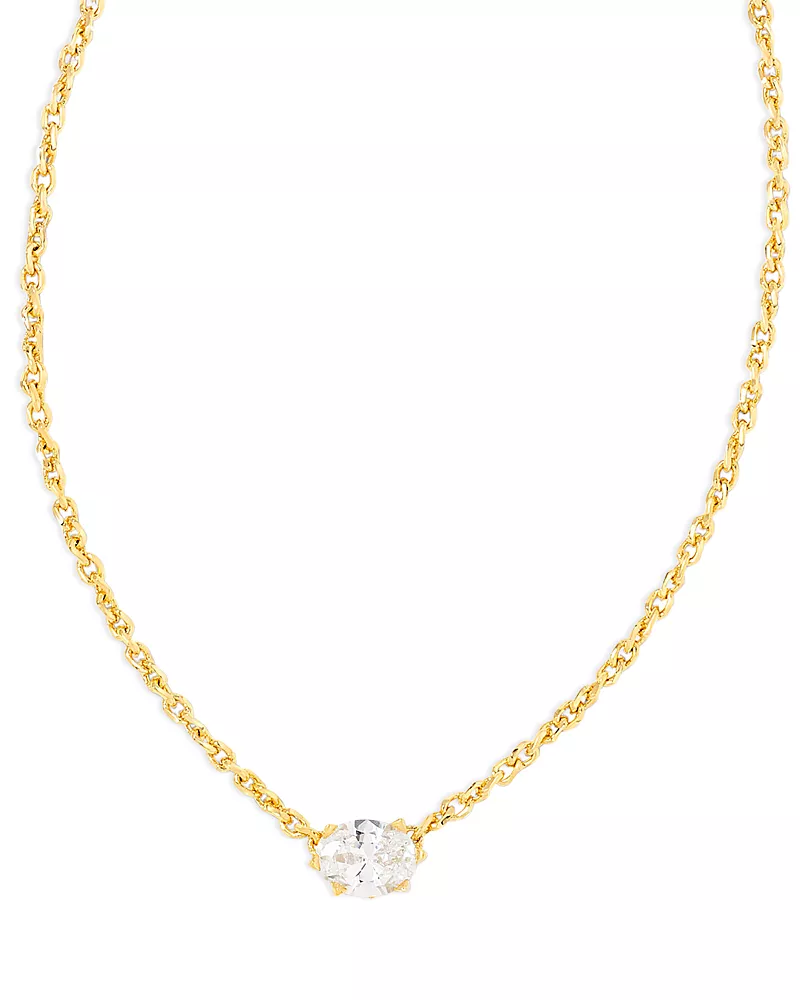 Kendra Scott Cailin Cubic Zirconia Adjustable Pendant Necklace in 14K Gold Plated, 16