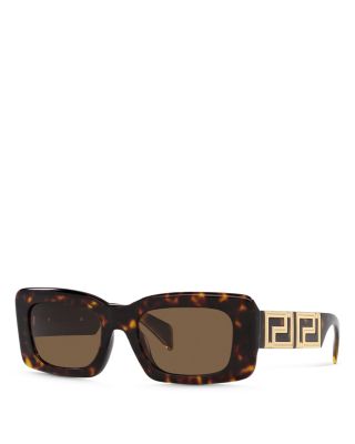 Versace Eyewear Rectangular Frame Sunglasses In Havana/brown Solid
