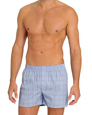 Hanro Fancy Woven Boxers In Galactic Check