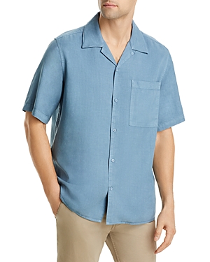 Nn07 Julio Regular Fit Short Sleeve Camp Shirt In Ashley Blue