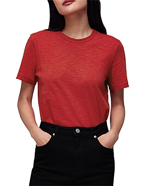 Whistles Emily Ultimate Cotton Tee In Red