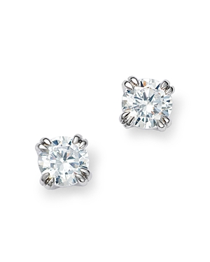 Bloomingdale's Certified Diamond Round Stud Earrings In 14k White Gold Featuring Diamonds With The Debeers Code Of 