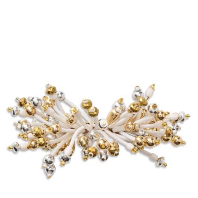 Fun Burst Napkin Ring in White, Gold & Silver