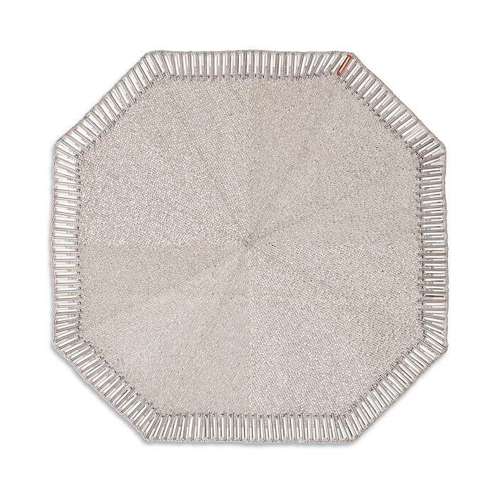 Kim Seybert Baccarat x Kim Seybert Louxor Placemat in Silver & Crystal