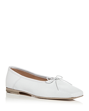 Mansur Gavriel Square Toe Ballerina In Bianca