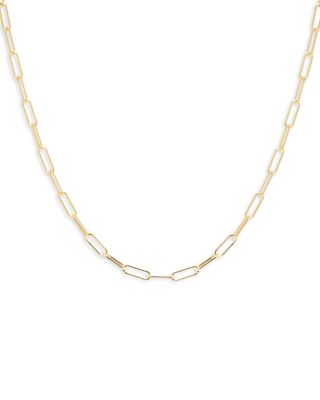 Zoë Chicco - 14K Yellow Gold Heavy Metal Small Paperclip Link Chain Necklace, 16"