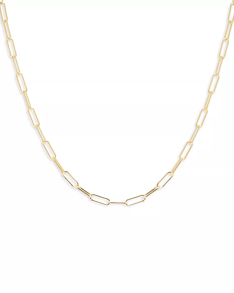 Zoe Chicco 14K Yellow Gold Heavy Metal Small Paperclip Link Chain Necklace, 16