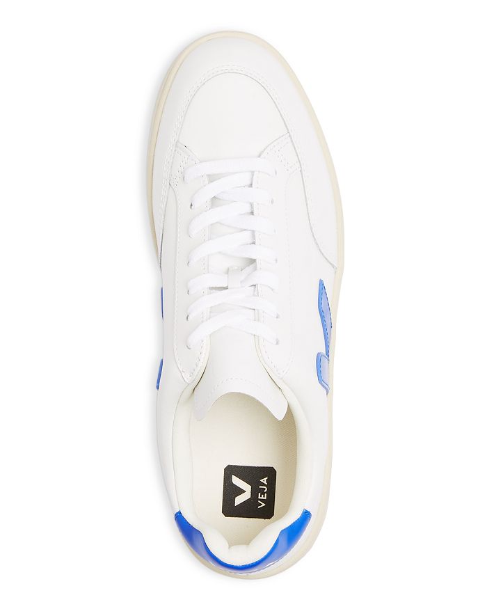 Shop Veja Men's V-12 Low Top Sneakers In White/paros