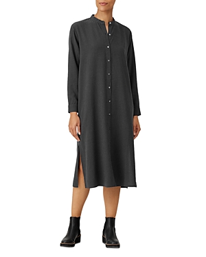 Eileen Fisher Mandarin Collar Shirt Dress