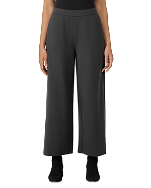 Eileen Fisher High Waist Wide Leg Ponte Pants In Grpht