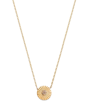 Bloomingdale's Diamond Accented Disc Pendant Necklace In 14k Yellow Gold, 0.02 ct. tw. - 100% Exclus