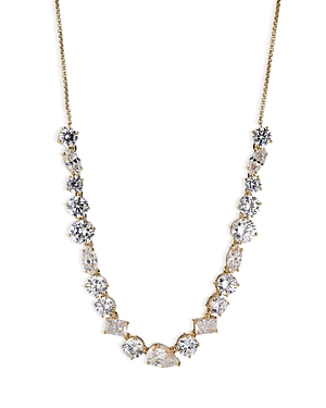 Invitation Only Cubic Zirconia Statement Necklace in 18K Gold Plated, 15-18