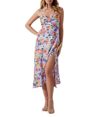 Astr The Label Floral Strappy Cowl Neck Slip Dress 