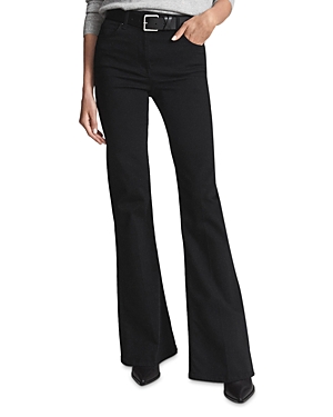 Shop Reiss Beau Skinny Flare Jeans In Black