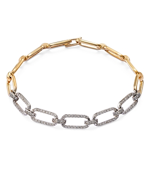 Bloomingdale's Diamond Link Bracelet In 14k White & Yellow Gold, 0.80 Ct. T.w. - 100% Exclusive In Gold/white