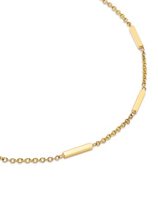 14K Yellow Gold Gold Bars Station Link Bracelet