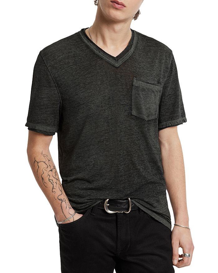 John Varvatos Davis Burnout V Neck Tee | Bloomingdale's