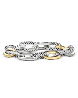 David Yurman Dy Madison Chain Bracelet in Sterling Silver with 18K Yellow Gold, 11mm