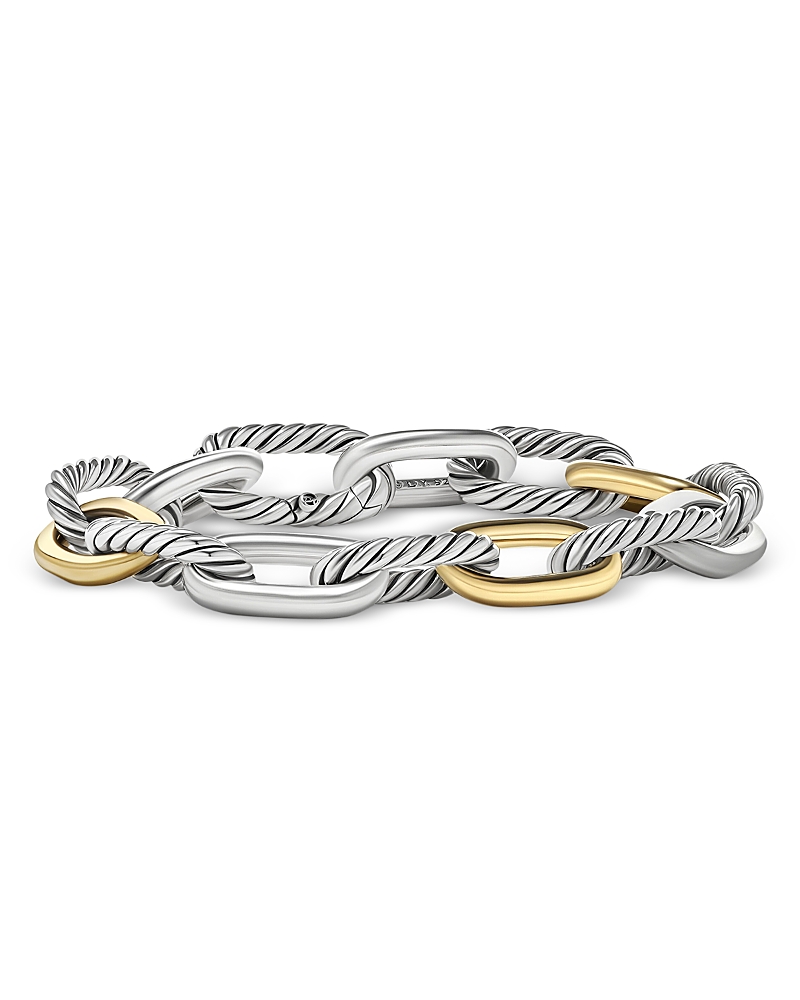 David Yurman Dy Madison Chain Bracelet in Sterling Silver with 18K Yellow Gold, 11mm
