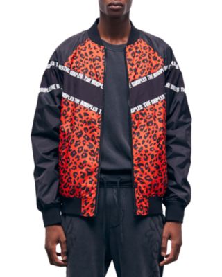 The Kooples - Leopard Print Logo Tape Bomber Jacket