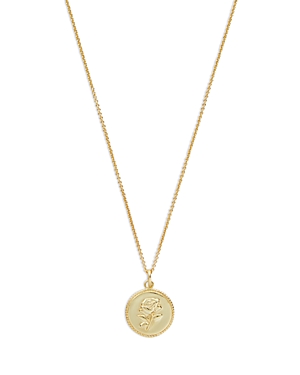 Aqua Rose Disc Pendant Necklace in 18K Gold Plated Sterling Silver, 16-18 - 100% Exclusive