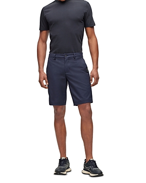 Hugo Boss Slim-fit Shorts In A Cotton Blend In Dark Blue