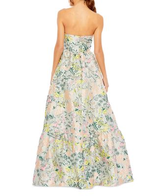 Mac Duggal Strapless Floral Jacquard Gown | Bloomingdale's