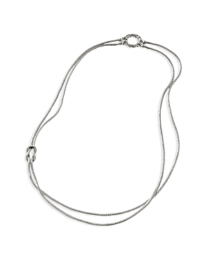 JOHN HARDY STERLING SILVER CLASSIC CHAIN LOVE KNOT DOUBLE CHAIN ADJUSTABLE MANAH NECKLACE, 18 24