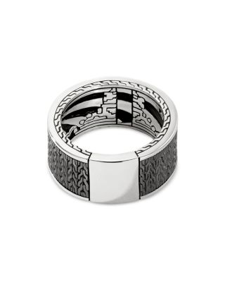 Black Rhodium Plated Sterling Silver Classic Chain Multi Stone Band