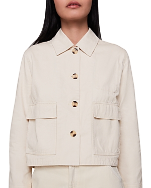 Whistles Marie Button Front Jacket In Stone