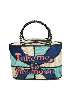 Mercedes Salazar Take Me To The Moon Medium Handmade Top Handle Bag In Blue