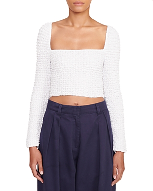 Staud White Eleanora Blouse In White