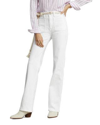 Ralph Lauren - Cotton Blend Mid Rise Bootcut Jeans in White