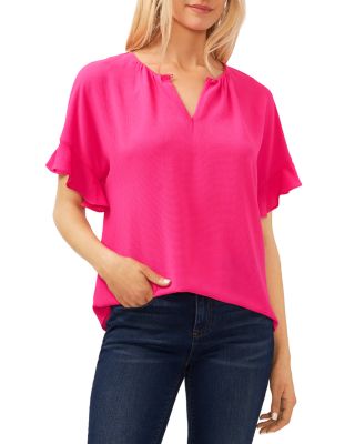 Ruffle Sleeve Drop Shoulder Blouse