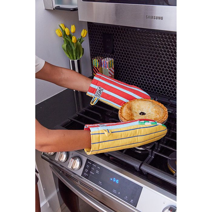 Striped Oven Mitts