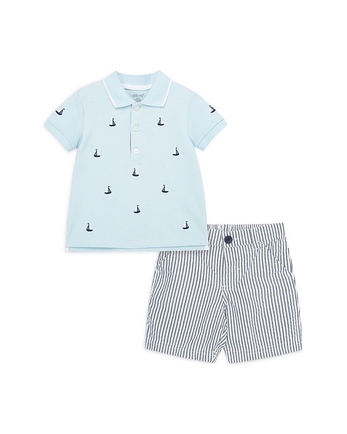 Kissy Kissy Toddler Boys Polo Shirt & Shorts - Navy Blue Sails & Whales main image 1