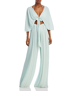Andrea Iyamah Thero Jumpsuit Swim Cover-up In Mint Blue